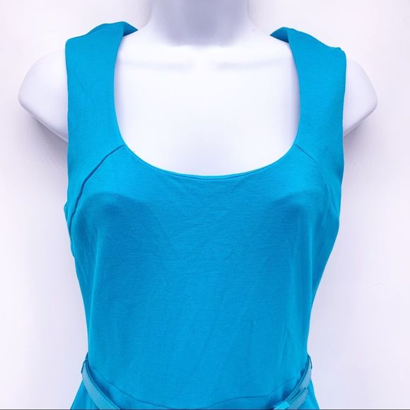 Banana Republic Knit Carrie Aquarium Blue Fit & Flare Dress Size 0 - Picture 3 of 9